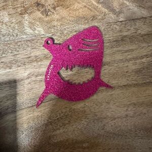Coach Fuchsia Glitter Shark Keychain